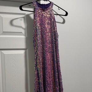 SHEIN Purple Sequin Mini Dress